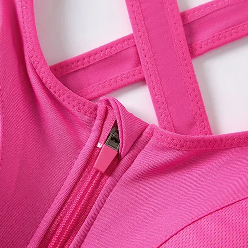 Breast Support Front Zipper Sports Casual or Gym Bra