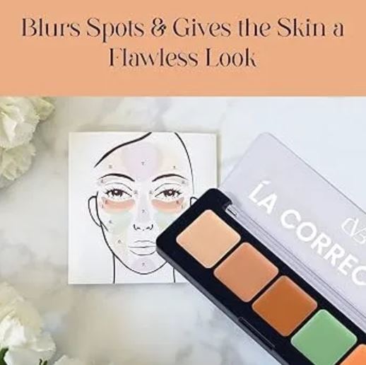 Class Shop New 2 pcs Makeup Deal (CVB Color-Correcting Concealer Palette 5-In-1 For Shades For Dark Circles, Redness, Brighten Skin Full Face Coverage Make Up Kit + 1 pcs Concealer Brush )