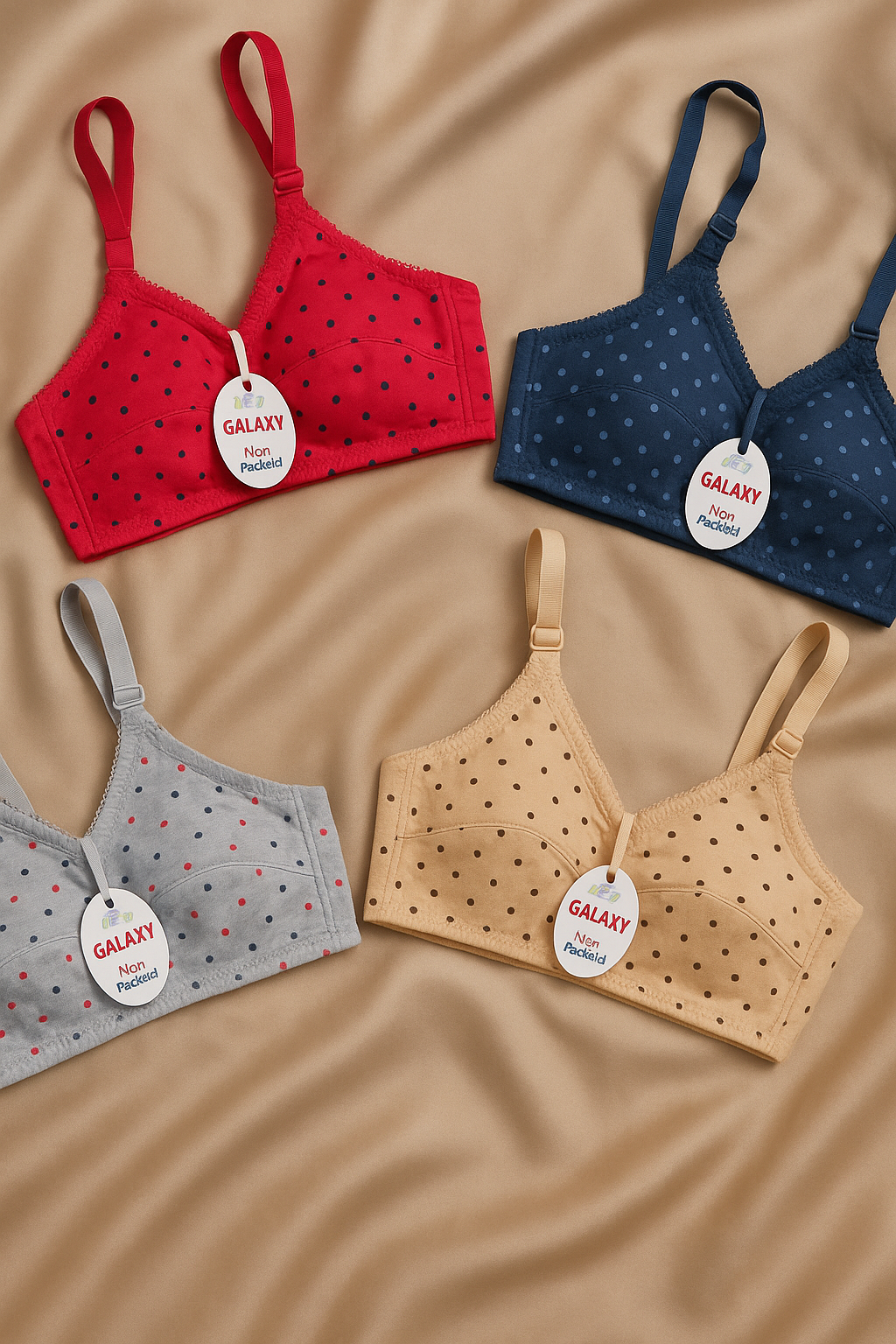 SUMMER SPECIAL COTTON BRA POLKA DOT (PACK OF 4)