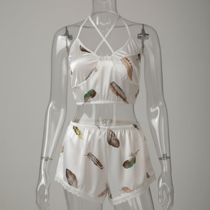 Satin Feather Nightwear