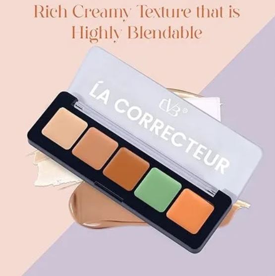 Class Shop New 2 pcs Makeup Deal (CVB Color-Correcting Concealer Palette 5-In-1 For Shades For Dark Circles, Redness, Brighten Skin Full Face Coverage Make Up Kit + 1 pcs Concealer Brush )