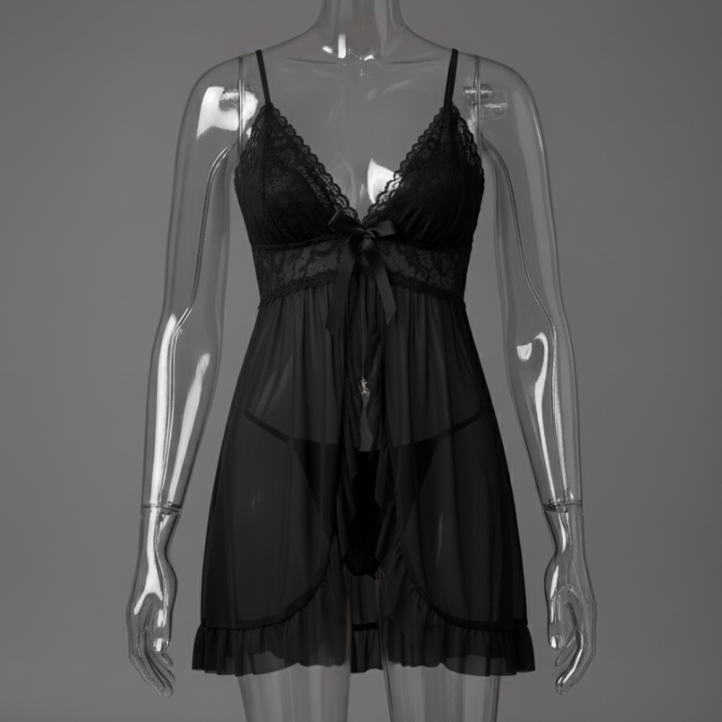 Romantic Deep V-Neck Lace Nightie