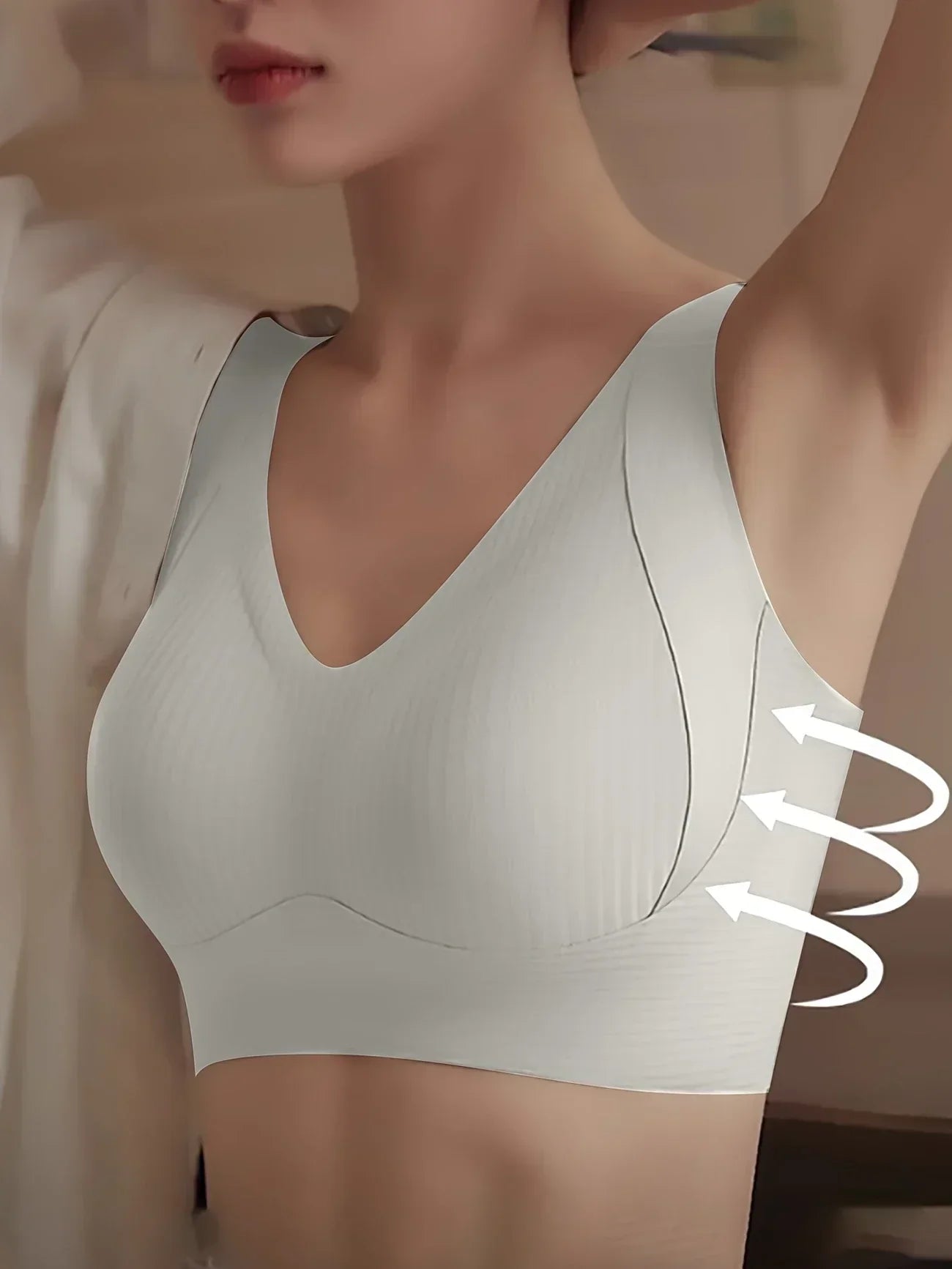 Wireless Seamless Sports Bra – Anti-Sag Full Cup, Breathable Comfort, Underwire-Free with Removable Pads & Backless Design for Yoga, Gym & Everyday Wear