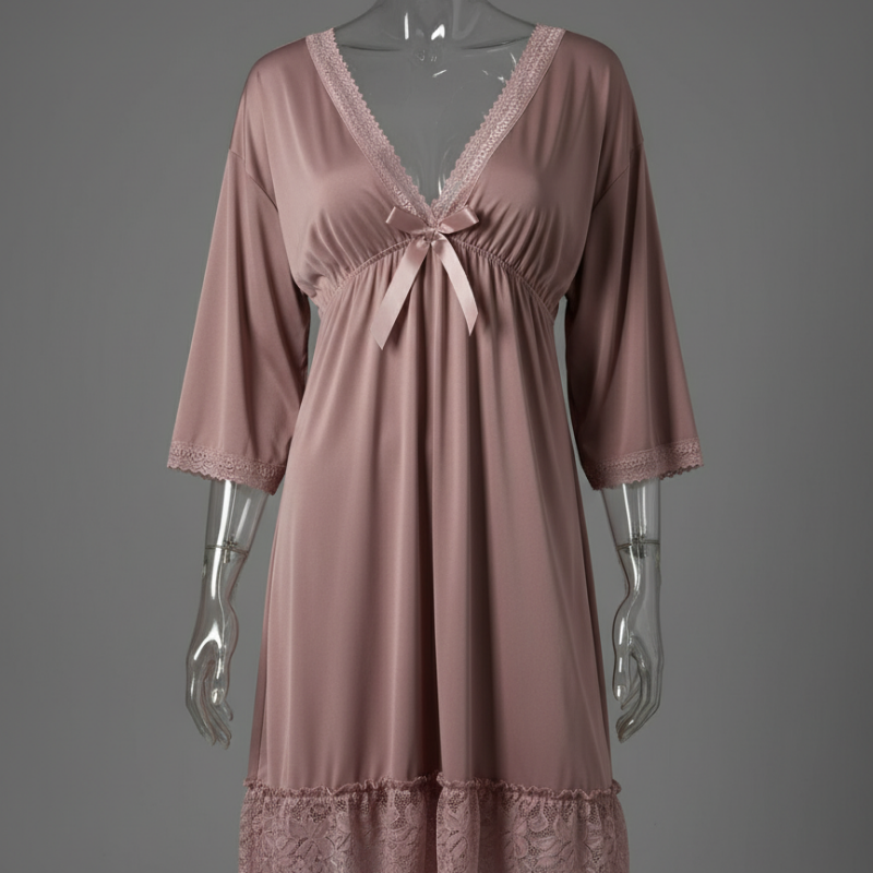 Graceful Satin Lace Nighty