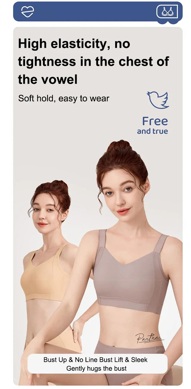 Anti-sagging large breast support Ice Silk bra ( Pack of 3 )