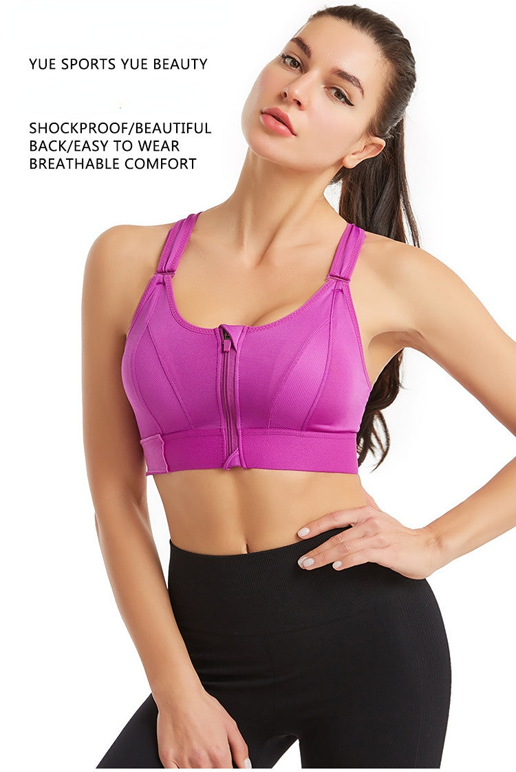 Breast Support Front Zipper Sports Casual or Gym Bra