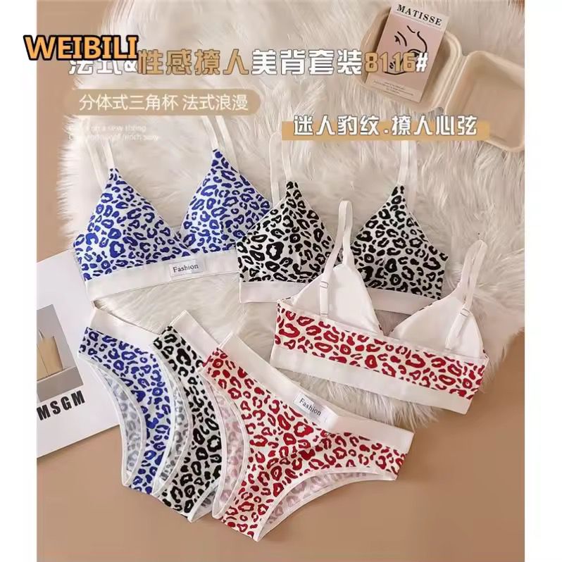 Leopard Print Seemless Bra & Panty Set