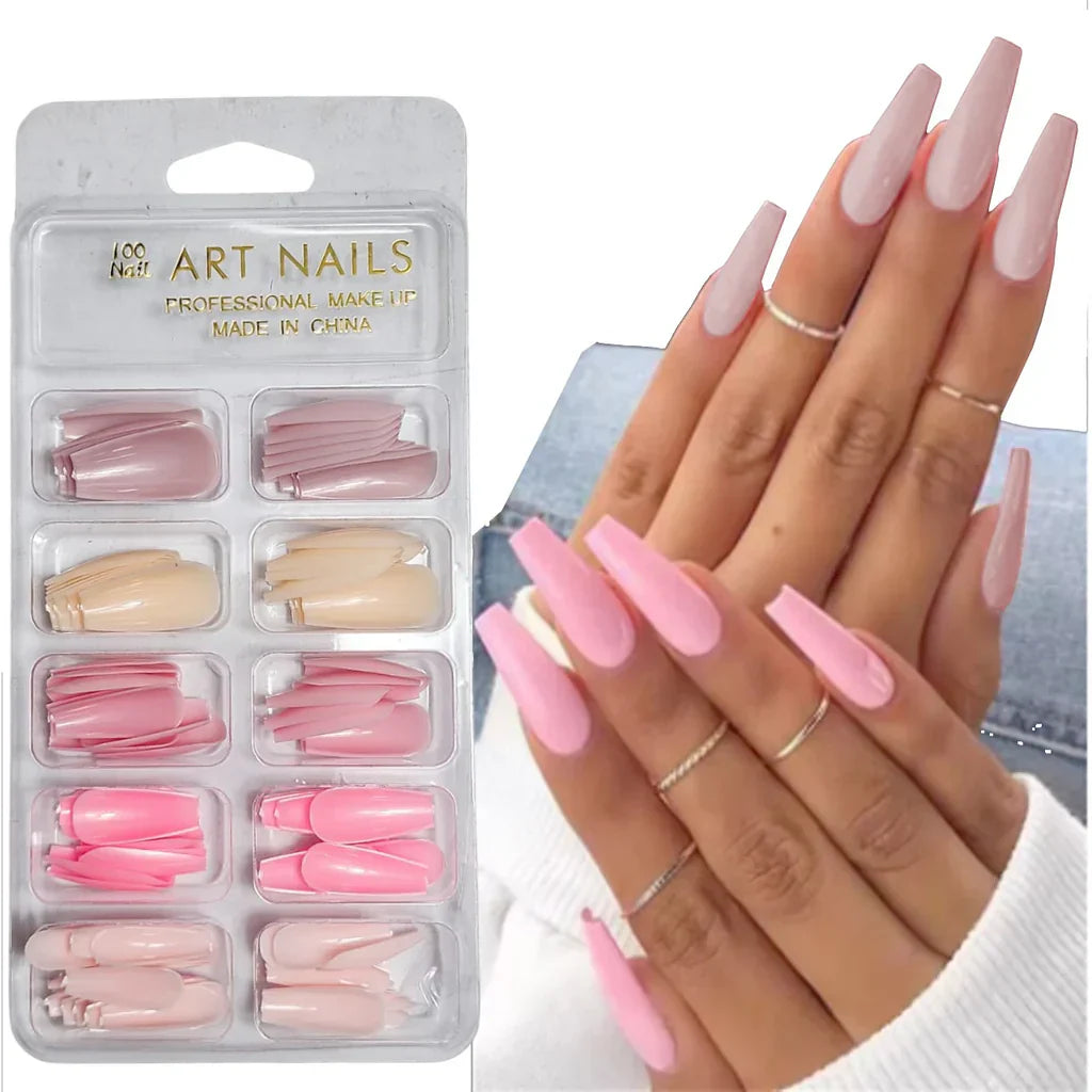 Pack Of 06 Nails Deal Artifical Nails And Nail Polish Nial File & Nail Brush Nial Glue & Nails buffering File
