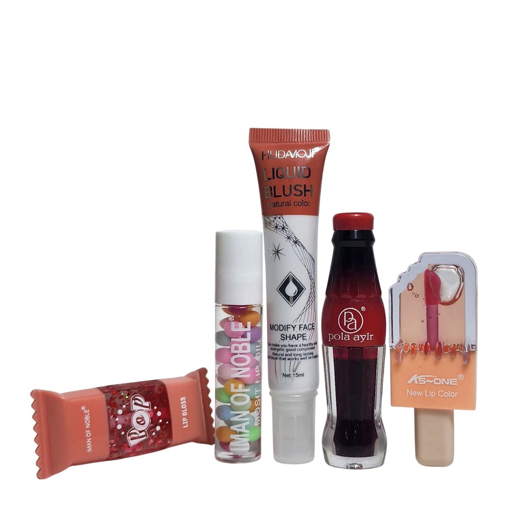 Class Shop 5 in 1  Deals Keychain Style lip gloss & Water Light lip gloss & Stick Concealer & Liquid Blusher & Pop lip gloss