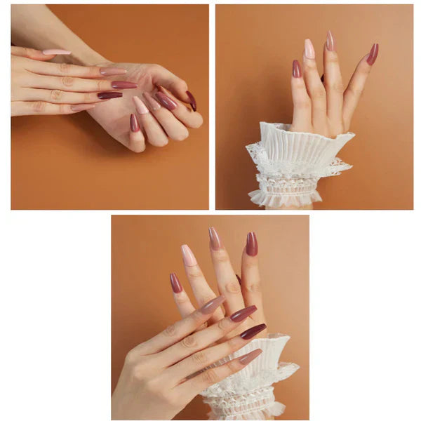 3 In 1  New Makeup Deal Kathleen 6 pcs  Lip Liner Pencil +Sunisa 6pcs  Nail Polish+96 pcs Fake Nails