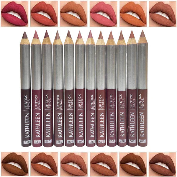 3 In 1  New Makeup Deal Kathleen 6 pcs  Lip Liner Pencil +Sunisa 6pcs  Nail Polish+96 pcs Fake Nails