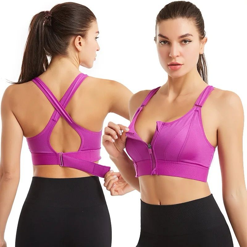 Breast Support Front Zipper Sports Casual or Gym Bra